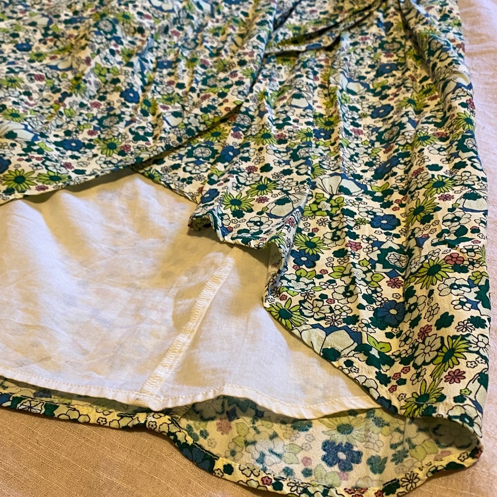 Scotch & Soda x Free People Skirt Women's Green Floral Wrap Midi Small - Picture 7 of 10